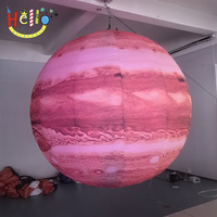Modèle de planète Jupiter gonflable géant, ballon planétaire orange rayé suspendu pour musée spatial et exposition éducative