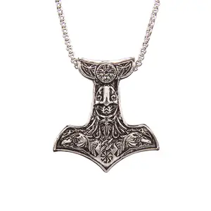 Viking Totem Raven Odin Thunder Hammer e Roaring Thor Hammer amuleto collana gioielli vichinghi