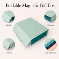 Boîte cadeau pliable écologique FSC avec couvercle magnétique, logo personnalisé, emballage plat pliable pour vêtements, OEM ODM