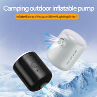 Mini Bomba de Aire Portátil, Accesorios de Camping, Linterna, 2200mAh, Recargable por USB, Inflable, Flotador de Piscina, Colchón de Aire, Equipo para Colchones Inflables