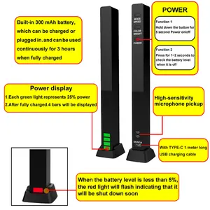 Howiluminação lâmpada led de alta qualidade, preço barato, recarregável, rgb, controle de voz, nível de música, luz, ritmo, luzes de música