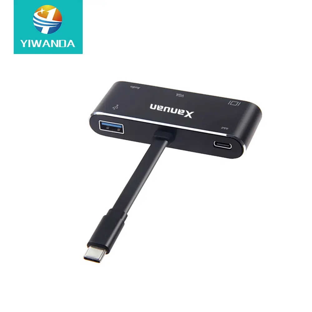 YIWANDA USB C Type C to HDMI VGA USB3.0 Adapter Cable 4K 1080P for MacBook Pro 2018 ChromeBook Dell XPS
