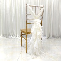 Romantique lait fil hôtel mariage Banquet chaise couverture volants chaise ceintures mariage chaise ceinture Banquet fête décor à la maison fournitures