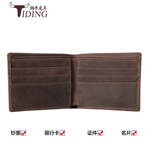 Cartera Bifold de Cuero Genuino Tiding para Hombre, Protección RFID, Color Marrón Oscuro, Marrón, Negro, Diseño Minimalista, Uso Diario - Product Image 5