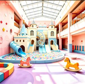 Ensemble de jeu compact tout-en-un avec clôture et piscine à balles pour la maison, le jardin, les petites écoles et les salles <span class=keywords><strong>d</strong></span>'activités des églises - Product Image 1
