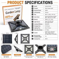 Lampe Solaire de Jardin Pliable Monocristalline à Double Face 500W IP65 pour Cour et Allée Extérieure, Vente en Gros Usine