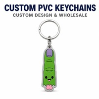 Porte-clés personnalisé en PVC, doigt de zombie Halloween, vert effrayant, en caoutchouc souple, breloque fantaisie pour sac, cadeau de fête pour la collecte de bonbons