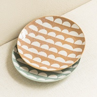 Kreative Farbblockierte Flache Keramikschale - Mikrowellengeeignet, Modernes Minimalistisches Design, Großhandelsware für den Haushalt