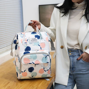 2024 moda patrón floral gran capacidad impermeable bebé <span class=keywords><strong>maternidad</strong></span> bolsa pañal mochila momia mamá bolsa - Product Image 6