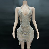 Nocance Robes Élégantes Abordables pour Femmes 2023, Robe de Soirée à Paillettes et Glands, Robe de Club Tendance, Robe Sexy d'Anniversaire, Robe Chic