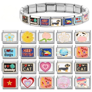 Pulsera de Joyería Mágica DIY Creativa con Módulos de Base de Acero Italiano y Dijes de Acero Inoxidable Galvanizado Estilo Europeo - Product Image 2