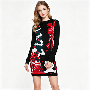 Maglione Natalizio da <span class=keywords><strong>Donna</strong></span> Personalizzato all'Ingrosso, Sexy e Divertente, Rosso Lavorato a Maglia per l'Inverno e la Casa - Product Image 2