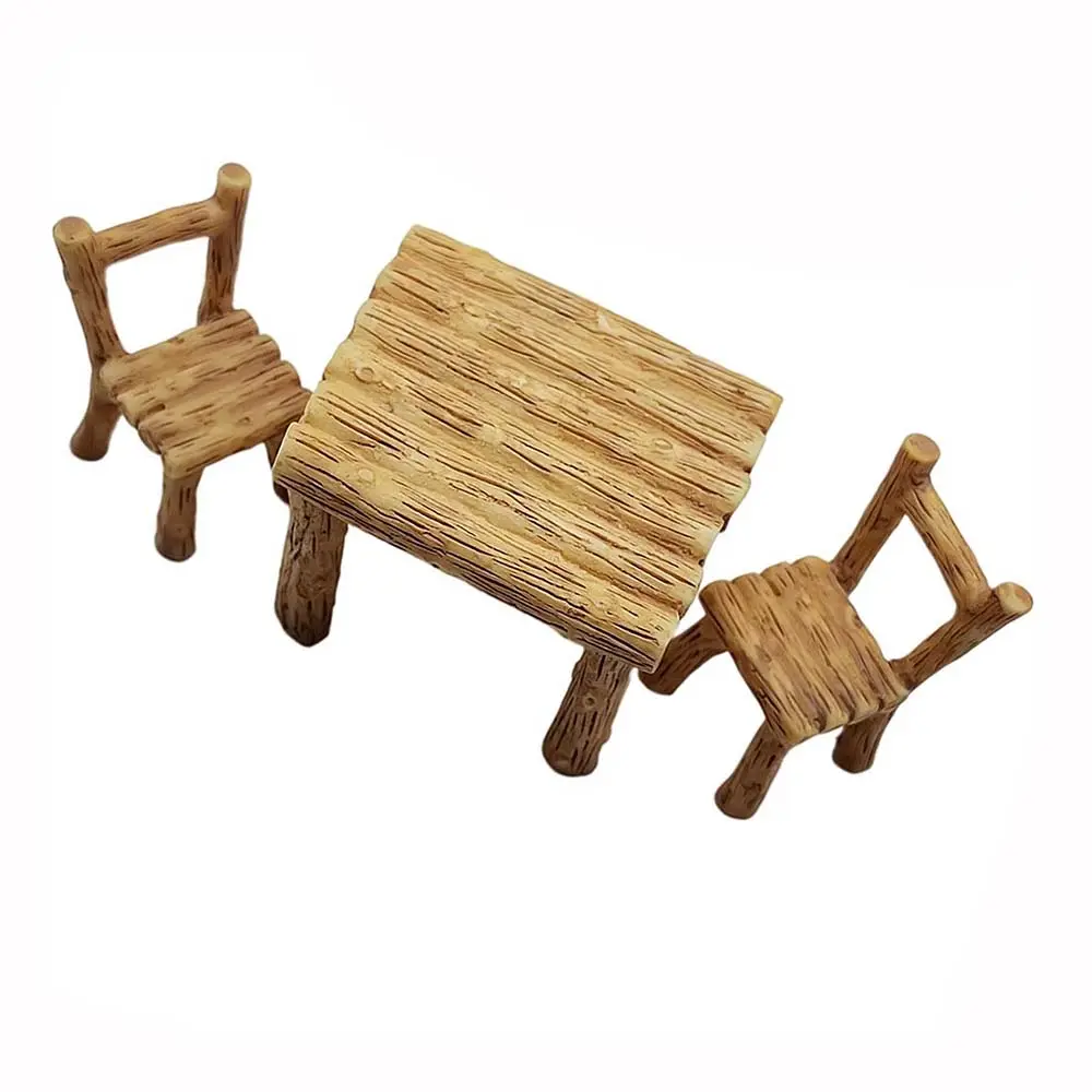 Dollhouse Furniture Model Wooden Table Chair Miniature 20set Wholesale Kids Pretend Play Ornament 3D Doll House Toys