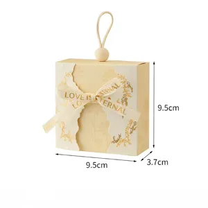 Caja triangular de mano de boda de alta costura, caja de regalo de dulces en relieve elegante para compromiso, Cajas de Regalo de acompañamiento Premium - Product Image 3