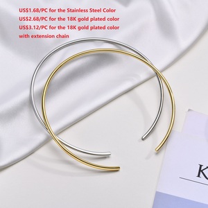 <span class=keywords><strong>Collar</strong></span> de Moda Más Vendido con Baño de Oro de <span class=keywords><strong>18K</strong></span>, <span class=keywords><strong>Collar</strong></span> Sencillo de Acero Inoxidable, Joyería para Mujer - Product Image 3