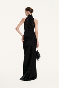 Nouvelle Collection Jupes Femme Élégantes Taille Haute Froncée Coupe Droite Mison Satin Longues Jupes pour Femme Blanc - Product Image 3