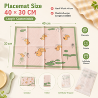 Napperon jetable haut de gamme pour enfants, 40 cm de large, longueur et impression de logo personnalisables, offre d'usine avec boîte sur mesure, fabriqué en Chine
