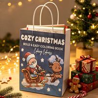 Sac cadeau en papier kraft imprimé personnalisable avec des motifs de Noël mignons et amusants pour l'emballage de cadeaux de Noël en gros