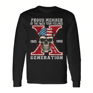 Camiseta de manga larga con estampado de esqueleto de Gen X Proud Member, generación 1965 1980 - Product Image 2