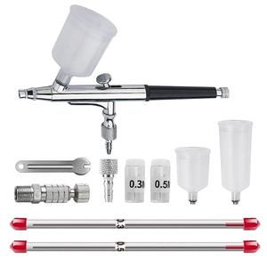 Kit <span class=keywords><strong>complet</strong></span> d'entretien pour aérographe : Aérographe 0,3 mm avec 2 aiguilles et buses de rechange, brosse de nettoyage, clé pour une utilisation continue - Product Image 1