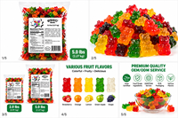 Fabricant de bonbons gélifiés en marque blanche OEM, bonbons aux fruits personnalisés, pectine, carraghénane, bonbons en vrac, option halal