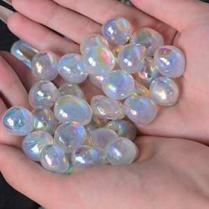 Aura naturale levigata pietre ovali e trucioli di cristallo pezzi decorativi minerali della categoria artigianale - Product Image 6