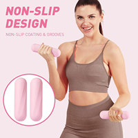 Haltères esthétiques marron avec revêtement en silicone souple, poids de main pour la maison, le Pilates, l'entraînement quotidien et l'affichage en studio