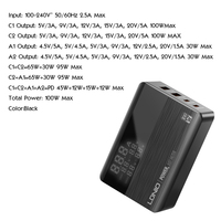 Chargeur de téléphone rapide de bureau LDNIO A4809C OEM 100W GaN 2 USB Type C a