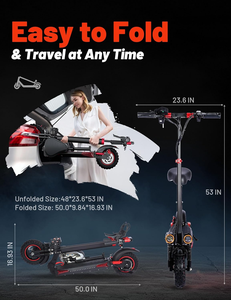 Scooter Eléctrico Plegable J11 Max para Adultos, 48v, 18ah, Suspensión Completa, para Compras en la Ciudad, Disponible en Almacén de la UE - Product Image 4