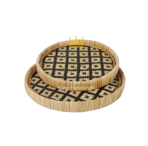 Wholesale Price Rectangular Woven Serving Trays <b>Garden</b> <b>Planter</b> Baskets Standing Feet <b>Tall</b> Handle Eco-Friendly - Product Image 3