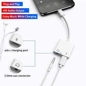 2 In 1 Type-C To 3.5mm Digital Headphone Jack Female Audio Live Calling Fast Charging Optical Audio Cable Adapter