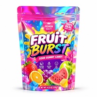Pochette Doypack personnalisée en Mylar PE holographique imprimée en héliogravure, refermable avec fermeture éclair, qualité alimentaire, pour bonbons gélifiés et snacks, vente en gros OEM