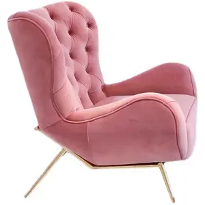 Foshan Fabrik Lounge Stuhl Samt Rosa Sofa Stuhl Licht Luxus Einzels tuhl Möbel