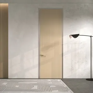 सरल डिजाइन अनुकूलित ओक आधुनिक सुरक्षित सुंदर आवासीय ठोस लकड़ी के दरवाजे घरों के लिए बेडरूम दरवाजा आंतरिक फ्लश दरवाजा