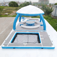 Île flottante gonflable de luxe pour fête, cabane flottante, île-lounge gonflable avec pot à vendre