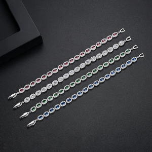 LUOTEEMI Phụ Nữ Cổ Điển Mạ Vàng Trắng Đồ Trang Sức Sang Trọng Đám Cưới Một AA Cubic Zirconia Bracelet Bangles - Product Image 4