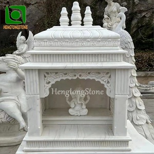 Dini dekoratif beyaz mermer hint tapınağı heykel taş sunak - Product Image 2