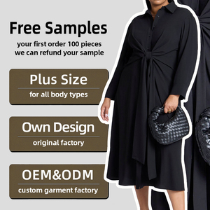 <span class=keywords><strong>Robe</strong></span> chemise noire sur mesure pour femmes grandes tailles, manches longues, boutonnée, longueur midi, avec détail <span class=keywords><strong>de</strong></span> nœud à nouer devant, <span class=keywords><strong>robe</strong></span> longue - Product Image 2