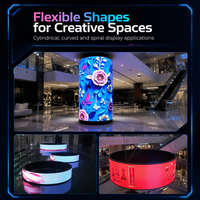 Écran LED d'intérieur P1.8 SMD, vente en gros, supermarché, affichage LED circulaire incurvé souple en couleur RGB, modules LED flexibles