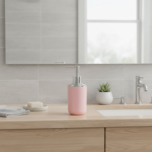 Venta al por mayor Rosa PP ABS cromado desinfectante de manos botella 65x65x175cm dispensadores de jabón líquido - Product Image 3