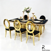 Table rectangulaire en acier inoxydable à prix avantageux pour événements de mariage, banquets d'hôtel et repas