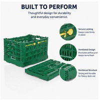 Caisse en plastique PP pliable, empilable et emboîtable HUADING 530*360*315 mm avec base renforcée pour le transport de produits sur de longues distances