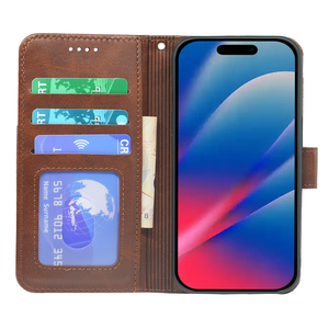 Chủ thẻ tín dụng trường hợp đối với <span class=keywords><strong>iPhone</strong></span> 17 Pro Max không khí 16e 15 cộng với 14 sang trọng PU da <span class=keywords><strong>Folio</strong></span> lật Ví từ điện thoại di động Bìa - Product Image 3