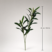 Branches d'olivier artificielles réalistes 33-55 cm en soie et plastique avec tige en fil pliable, sans arrosage, pour la décoration de la maison, du bureau, du café, de l'hôtel et des vases