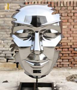 Sculpture de <span class=keywords><strong>visage</strong></span> abstraite en acier inoxydable personnalisée RELONG pour la décoration d'art moderne en extérieur - Product Image 1