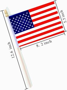 Bandiera Americana Mini Portatile Personalizzabile con Logo, Asta in Alluminio, Bandiere Promozionali in Poliestere - Product Image 2