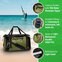Sac de voyage étanche 60L, extra large, robuste, avec sangles et poignées, pour kayak, moto, camping