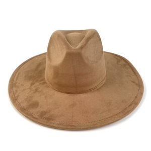 Topi Fedora Suede Bertepi Lebar Minimalis Pria Wanita Gaya Eropa Amerika Kasual Outdoor Fashion Topi Pelindung Matahari Semua Musim - Product Image 6