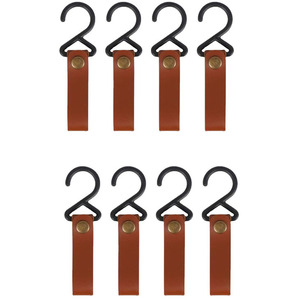 Ganchos de Cuero para Exteriores, Acero Inoxidable, Capacidad de Carga de 15 kg, Accesorios para Colgar en Campamentos, Forma de Calabaza, Color Negro y Marrón, Ganchos Desmontables - Product Image 2