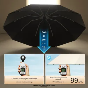 <span class=keywords><strong>Parapluie</strong></span> pliable entièrement automatique pour hommes et femmes, grande taille, spécial pluie forte, protection solaire UV, double usage, extra-large - Product Image 5